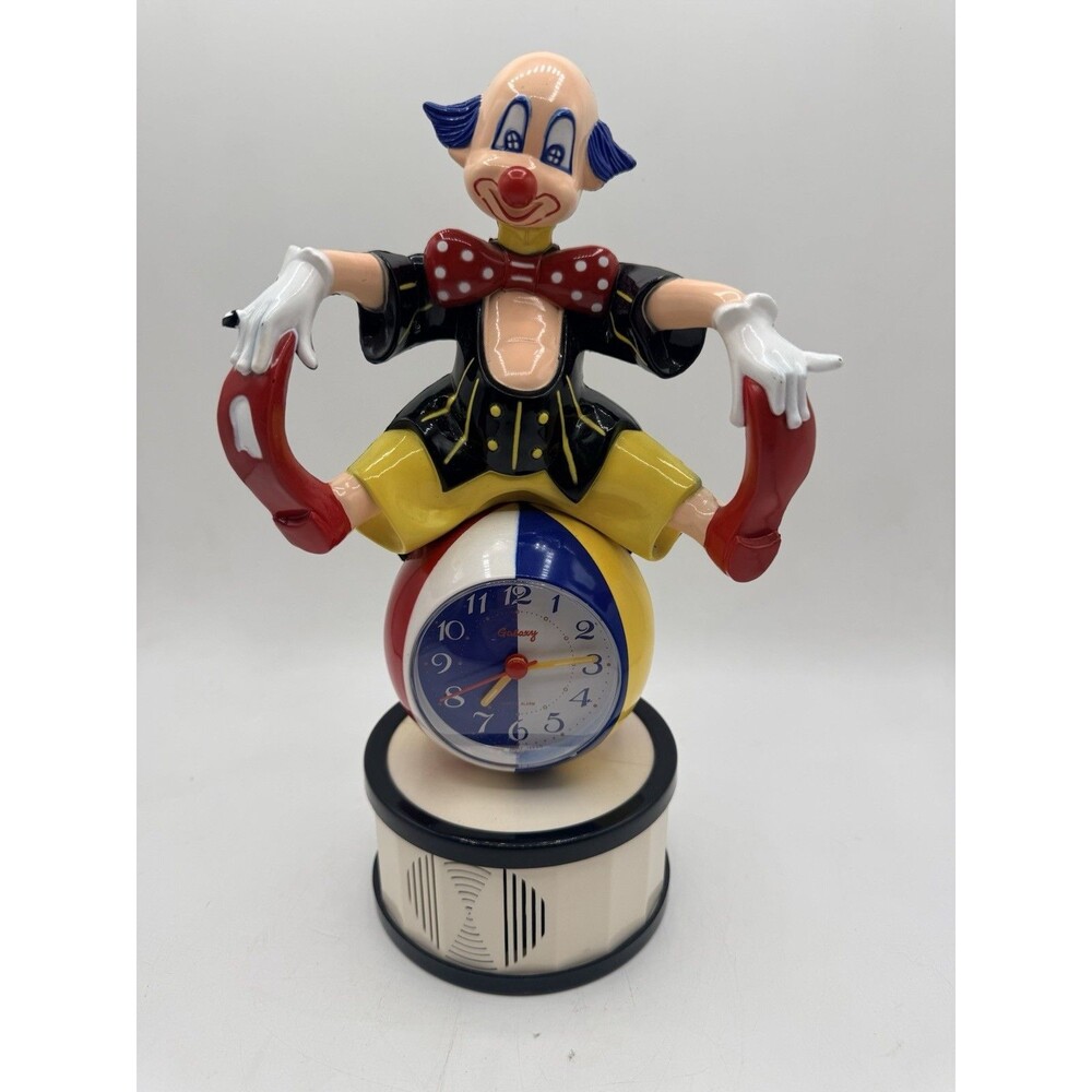 Vintage Plastic Galaxy CIRCUS CLOWN TALKING ALARM CLOCK Made In Japan : READ